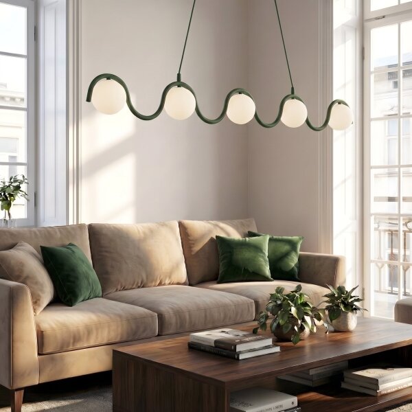 Luster na lanku SINUS 5xG9/8W/230V zelený