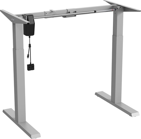 Stôl na sedenie Stolový rám Elektricky výškovo nastaviteľný stôl max. výška 123 cm Dotykový panel Kancelársky stôl do 70 kg bez stolovej dosky Sivá