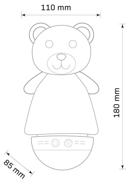 LED RGB Detská nočná lampička s melódiou 3xAAA/5V medveď