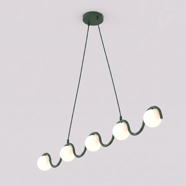 Luster na lanku SINUS 5xG9/8W/230V zelený