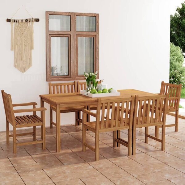 Maison Exclusive - 7-dielna záhradná jedálenská súprava 180x90 cm masívne teakové drevo