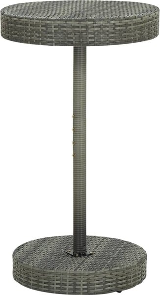 Maison Exclusive - Záhradný stôl sivý 60,5x106 cm Poly ratan