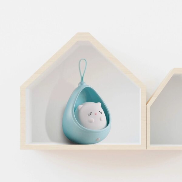 LED Detské orientačné svietidlo so senzorom KITTY LED/0,5W/5V USB modrá