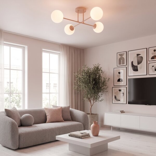 Prisadený luster ROMA 4xE14/10W/230V ružový