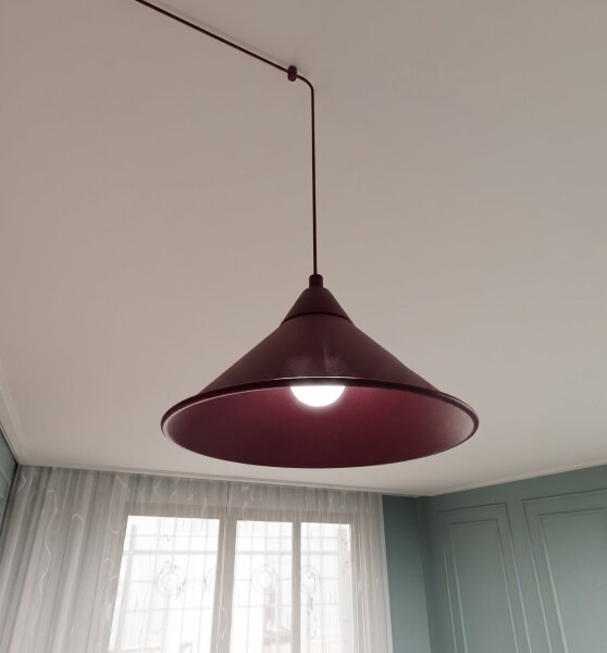 Luster na lanku ABRAMO 2xE27/15W/230V červená