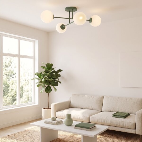 Prisadený luster ROMA 4xE14/10W/230V zelený