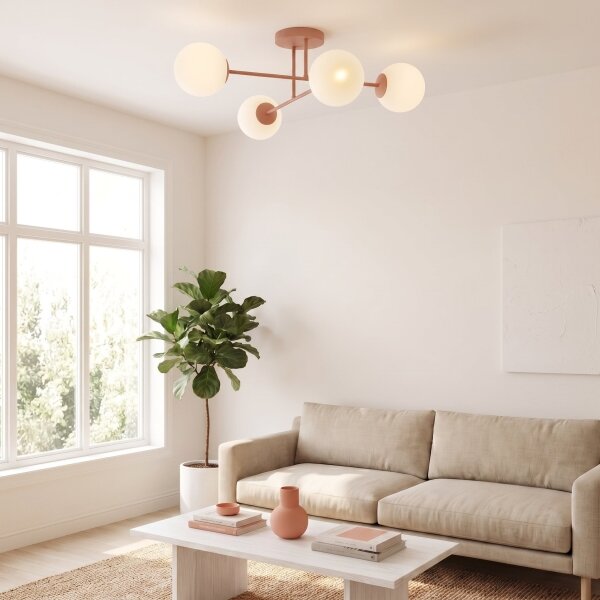 Prisadený luster ROMA 4xE14/10W/230V ružový