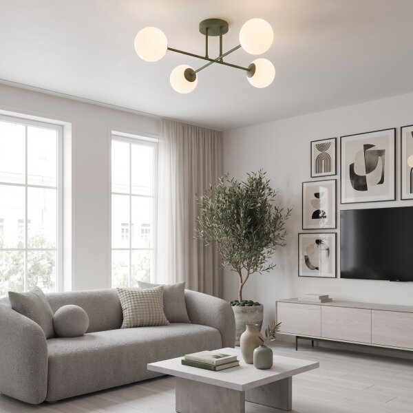 Prisadený luster ROMA 4xE14/10W/230V zelený