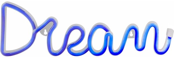 LED Neónová nástenná dekorácia DREAM LED/3W/3xAA USB modrá