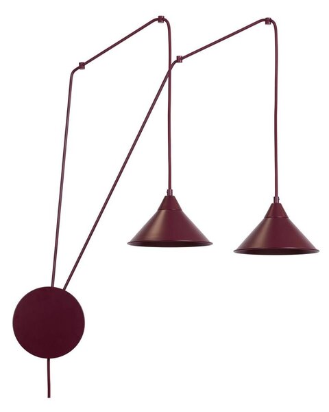 Luster na lanku ABRAMO 2xE27/15W/230V červená