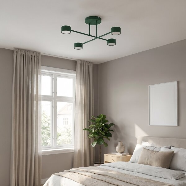 Prisadený luster HALO 4xGX53/10W/230V zelený
