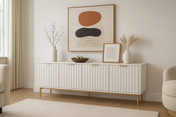 LivinHill TV stolík Stilig ST709 200 cm biely/zlatý