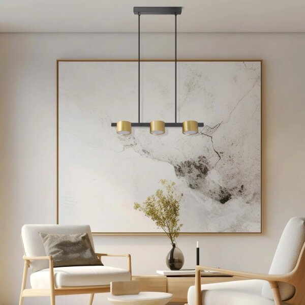 LED Luster na lanku MIRELLA 3xGX53/6W/230V zlatá/čierna