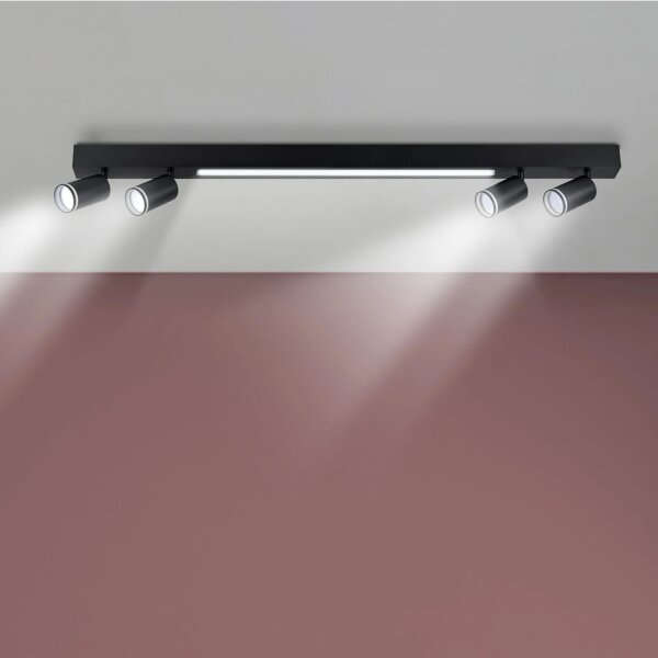 LED Stropné svietidlo PARIS LED/24W/230V + 4xGU10/10W čierna