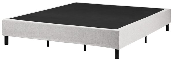 Kontinentálna posteľ s čelom sivá polyester čalúnený rám 180 x 200 cm pružinový matrac spálňa