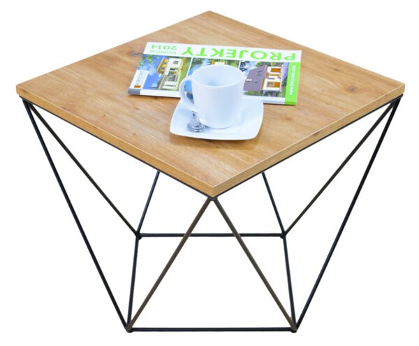 Konferenčný stolík DAMA, 50x45x50, čierna/dub artisan
