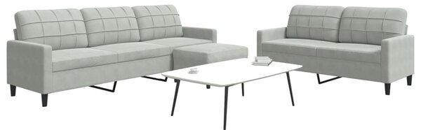 Maison Exclusive – 3-dielna sedacia súprava s vankúšmi, svetlosivý zamat