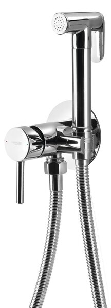 Aqualine Aqualine, podomietková bidetova batéria s Stop spŕškou, hadica 1,2m, guľatá, chrómová, SK302