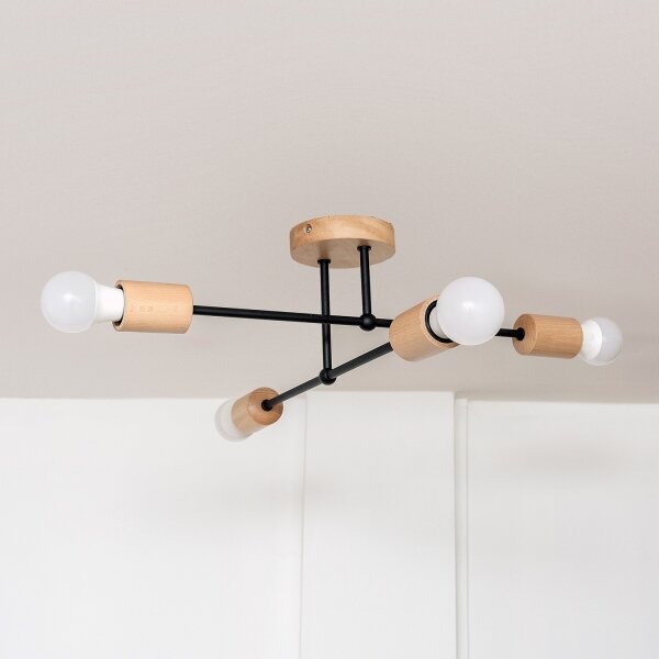 Prisadený luster CAMBRIDGE 4xE27/15W/230V borovica