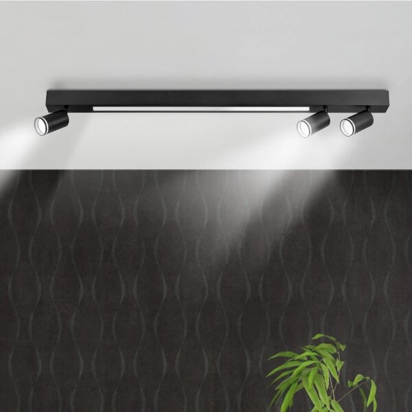 LED Stropné svietidlo PARIS LED/24W/230V + 3xGU10/10W čierna