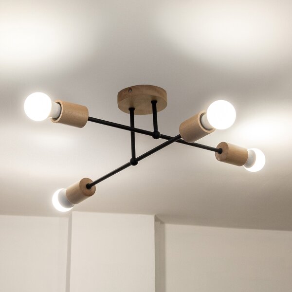 Prisadený luster CAMBRIDGE 4xE27/15W/230V borovica