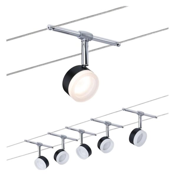Paulmann 94457 - SADA 5xLED/4W Kompletný lankový systém CLEAR 230V