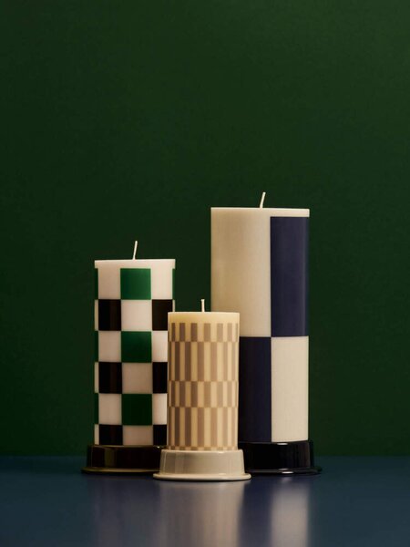 HAY Sviečka Column Candle Small, cream and sand