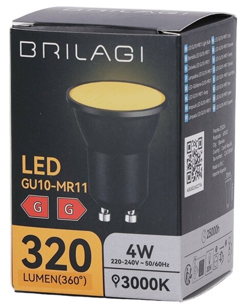 LED žiarovka MR11 GU10/4W/230V 3000K čierna - BRILAGI