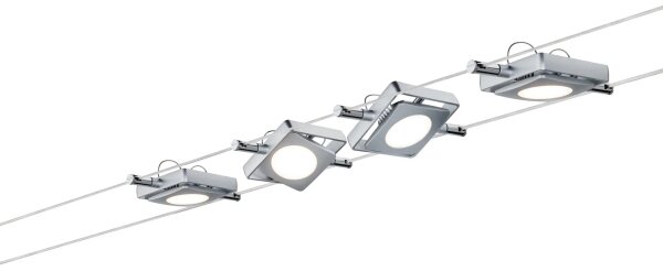 Paulmann 94107 - SADA 4xLED/4,3W Kompletný lanový systém MAC 230V