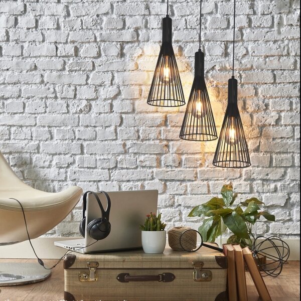 Luster na lanku TIANA 3xE27/20W/230V čierna