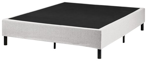 Kontinentálna posteľ bez čela sivá polyester čalúnený rám 140 x 200 cm pružinový matrac spálňa