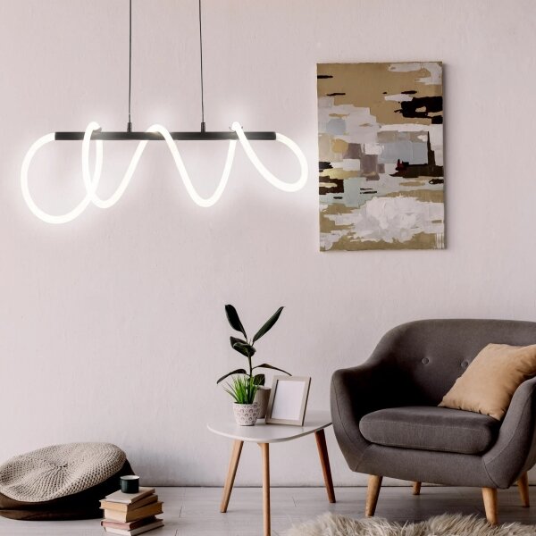 LED Luster na lanku EMMA LED/38W/230V čierna