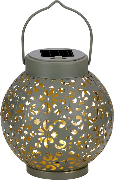 Arti Casa Solárna lampa Solárna lampa do záhrady - Stolná lampa s teplým bielym svetlom - Záhradné svetlo s dobou svietenia a 8 hodín - Vodotesnos IP44 - Ø14,5 x 15 cm - Plast - Sivá