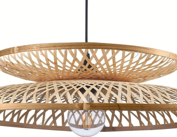 Luster na lanku BALI 1xE27/20W/230V pr. 60 cm bambus