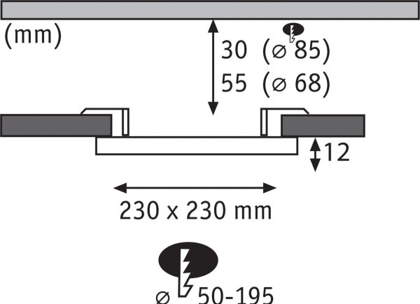 Paulmann 93060 - LED/16W IP44 stmievateľné kúpeľňové zápustné svietidlo AREO 230V