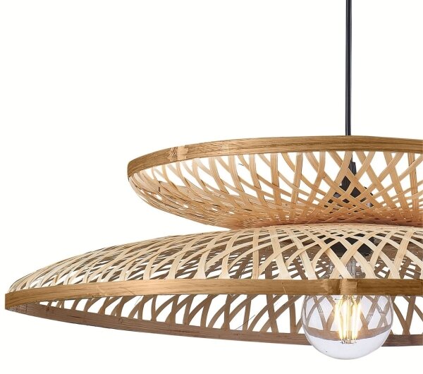Luster na lanku BALI 1xE27/20W/230V pr. 60 cm bambus