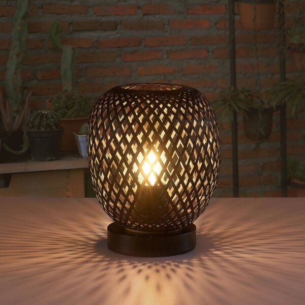 Stolná lampa ZANZIBAR 1xE27/20W/230V pr. 18 cm bambus