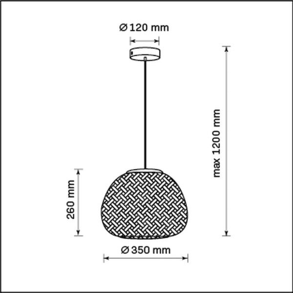 Luster na lanku ZANZIBAR 1xE27/20W/230V pr. 35 cm bambus