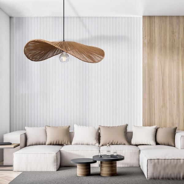 Luster na lanku CAPRI 1xE27/20W/230V pr. 60 cm bambus