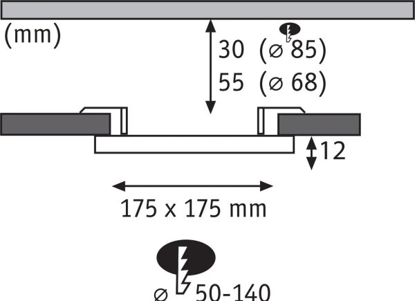 Paulmann 93059 - LED/13W IP44 stmievateľné kúpeľňové podhľadové svietidlo AREO 230V
