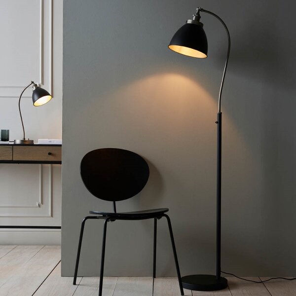 Endon 98753 - Stojacia lampa FRANKLIN 1xE27/10W/230V matný chróm/antracit