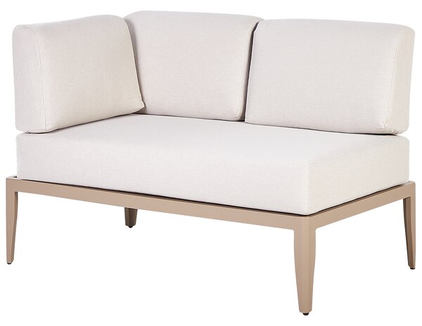 Záhradná sedacia súprava svetlobéžová hliník polyester 6-miestna 2 konferenčné stolíky balkón terasa