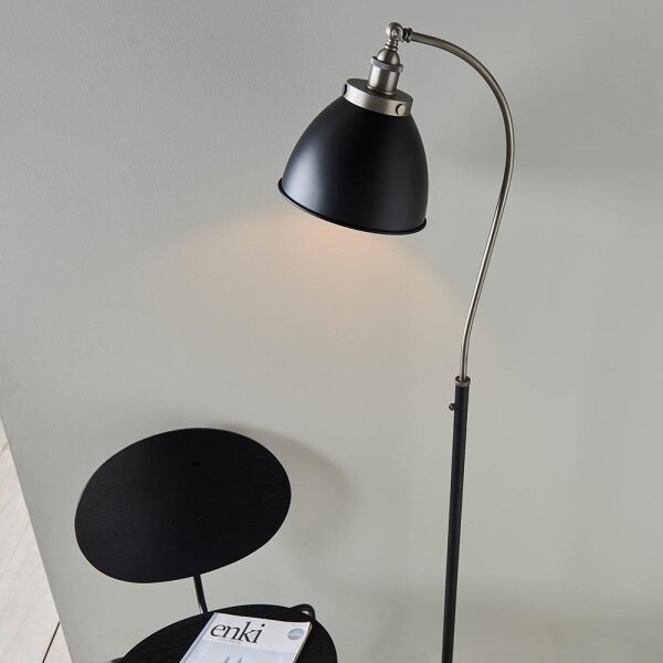 Endon 98753 - Stojacia lampa FRANKLIN 1xE27/10W/230V matný chróm/antracit