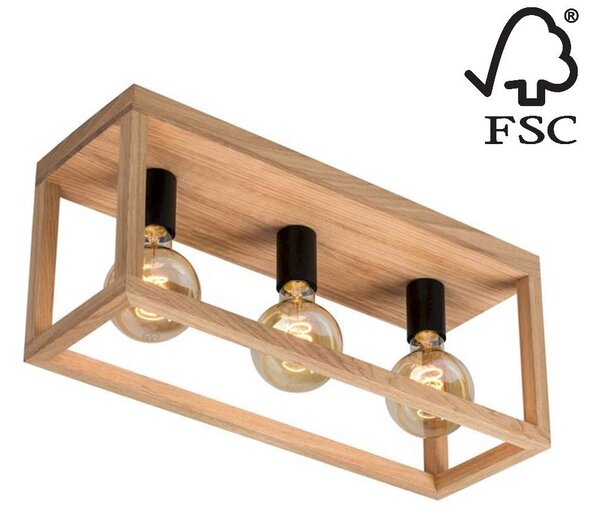 Spot-Light 9154374 - Stropné svietidlo KAGO 3xE27/60W/230V matný dub