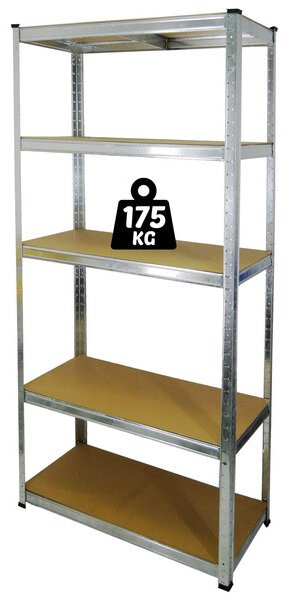 Regál 90x180x40 cm strieborný GWI0878