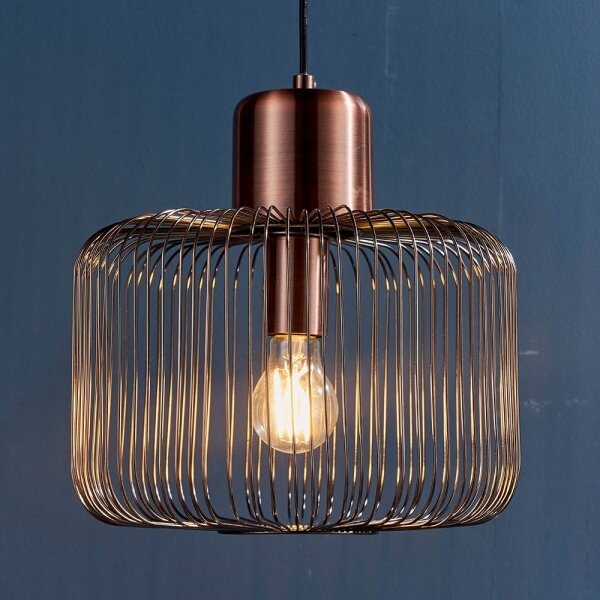 Endon 68986 - Závesný luster na lanku NICOLA 1xE27/40W/230V medený