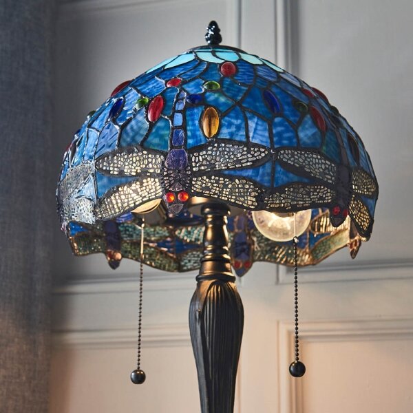 Endon 64090 - Stolná lampa Tiffany DRAGONFLY 2xE27/60W/230V pr. 30 cm