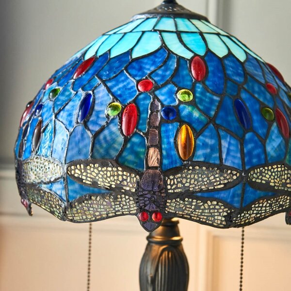 Endon 64090 - Stolná lampa Tiffany DRAGONFLY 2xE27/60W/230V pr. 30 cm