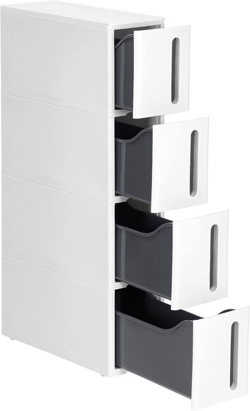 SONGMICS Úložný kuchynský regál BASTEN 84 cm biely