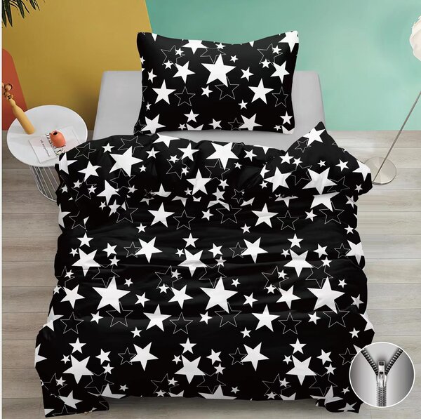 Bavlnené obliečky STAR čierne Rozmer obliečky: 70 x 90 cm | 140 x 200 cm